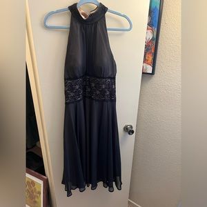 Soft and flowy Black and Tan dress with lace detail